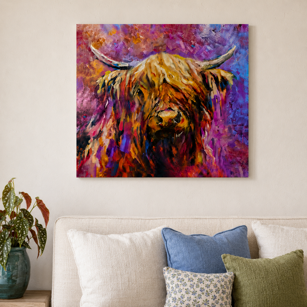 Glenshee -  Highland Cow Wall Art Canvas Print