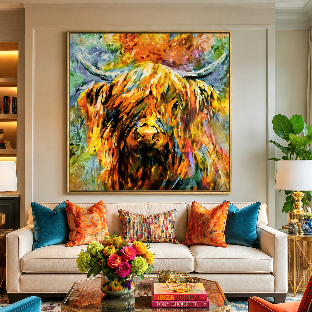 Fraserburgh - Highland Cow Canvas Print