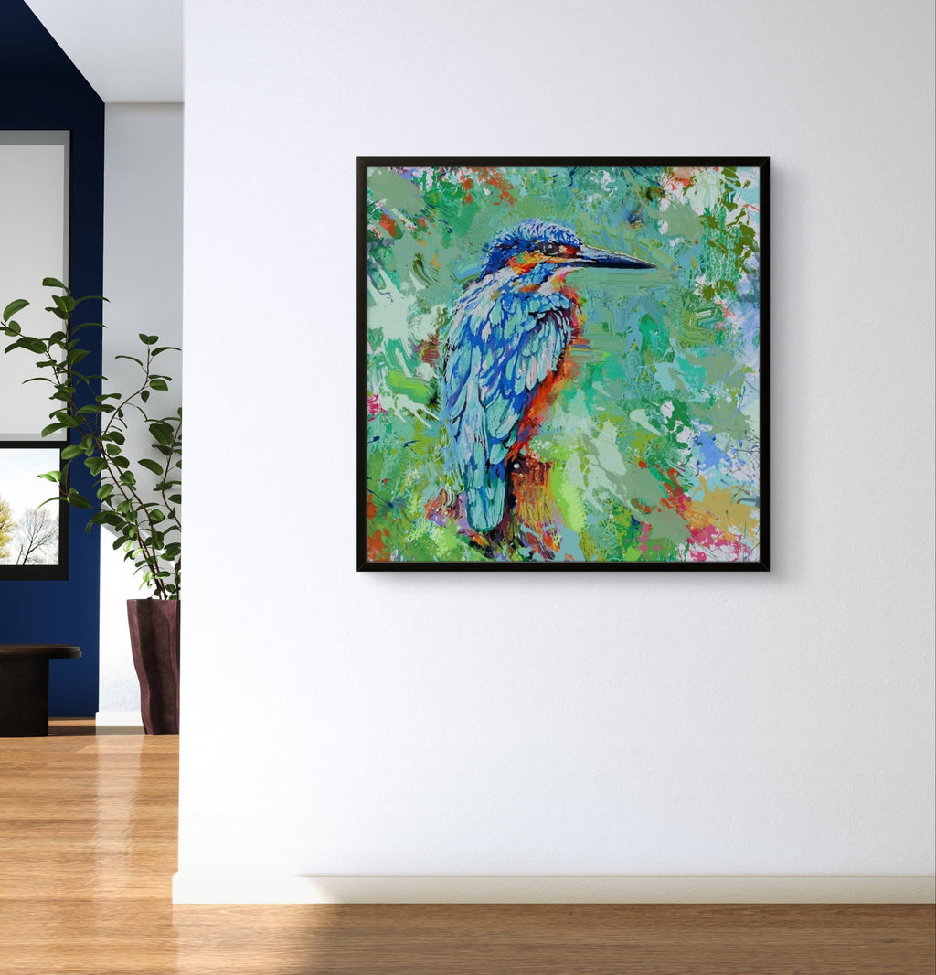 Aqua Splash Framed Canvas - Animal Art by Susan Gardner - Contemporary Expressionist - Colourful Fine Art