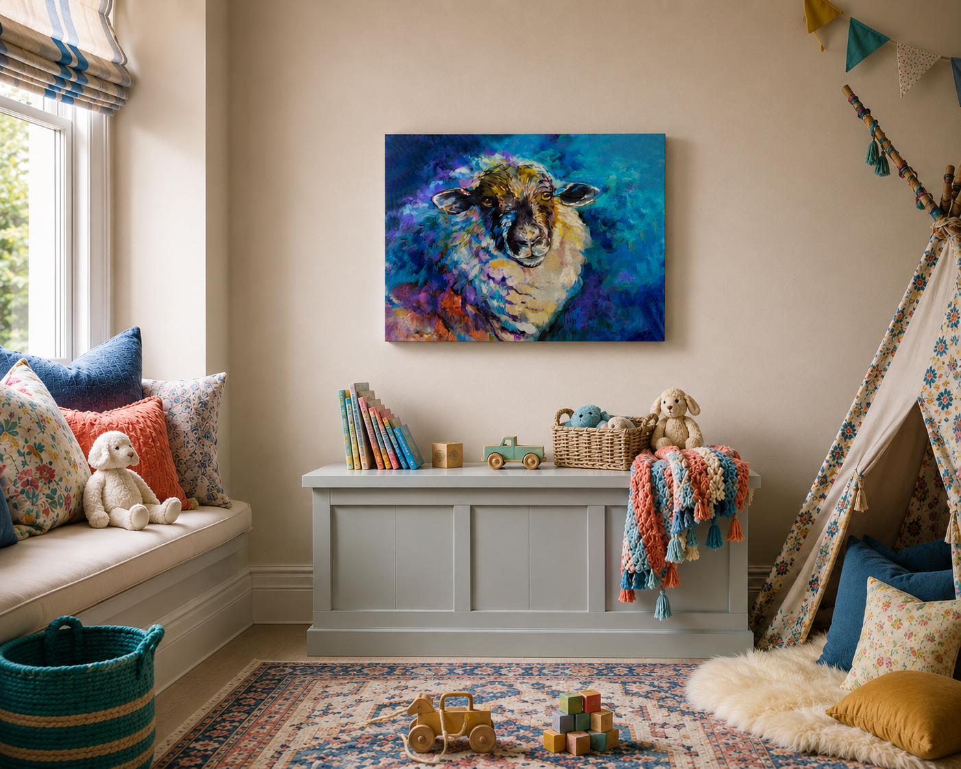 Abigail - Sheep Wall Art Canvas Print