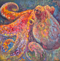 RAINBOW RIPPLE | Original Octopus Oil Painting | 24 x 24 " \ 60 x 60 cm