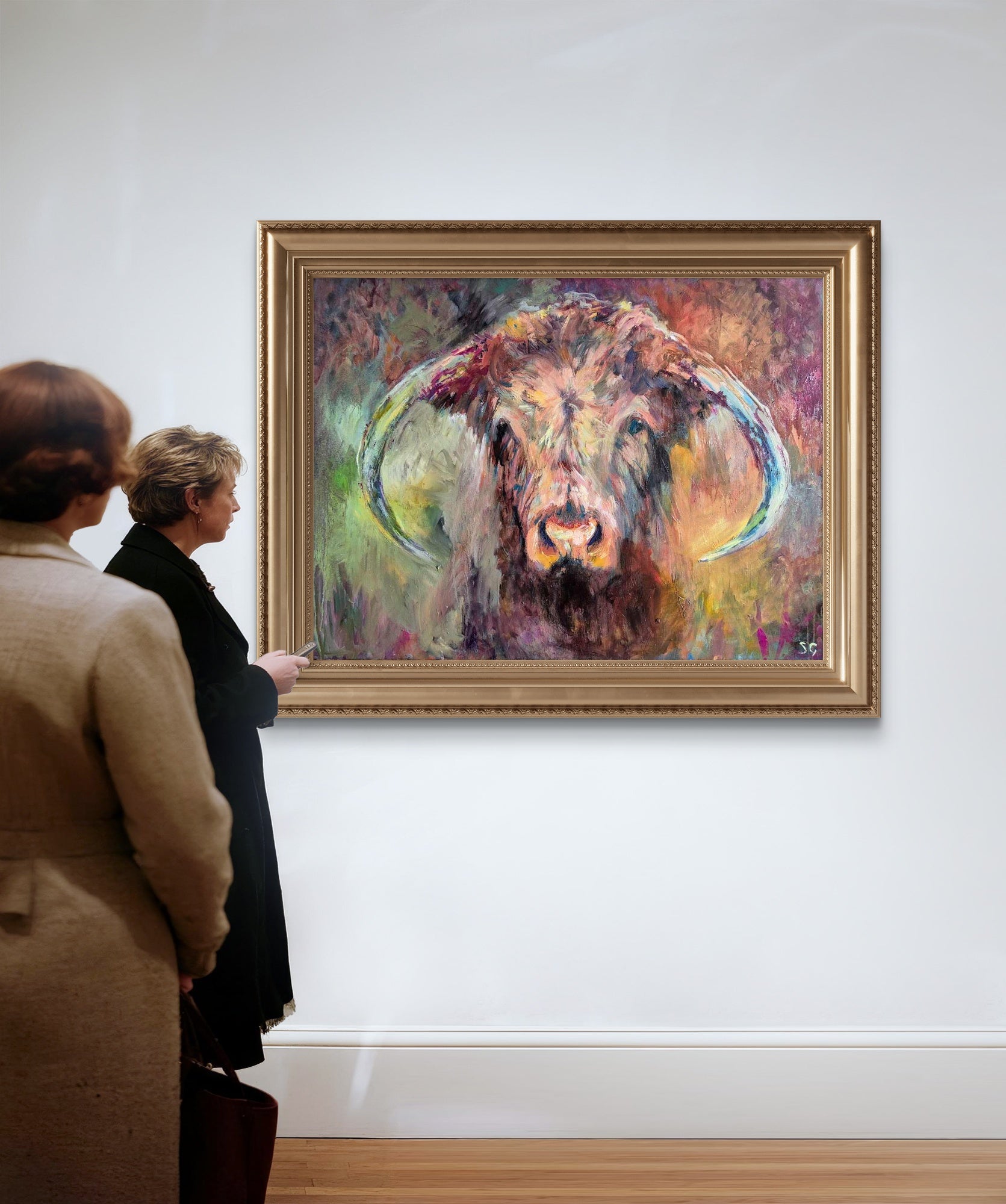 'Lady of Calke' - 80 x 100 cm/30 x 40 " - Animal Art by Susan Gardner - Contemporary Expressionist - Colourful Fine Art
