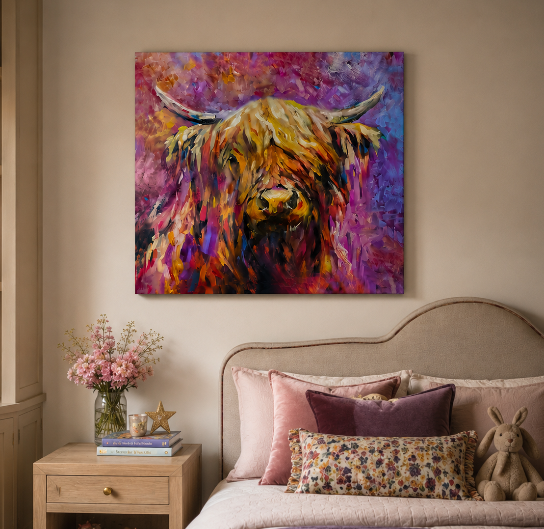 Glenshee -  Highland Cow Wall Art Canvas Print
