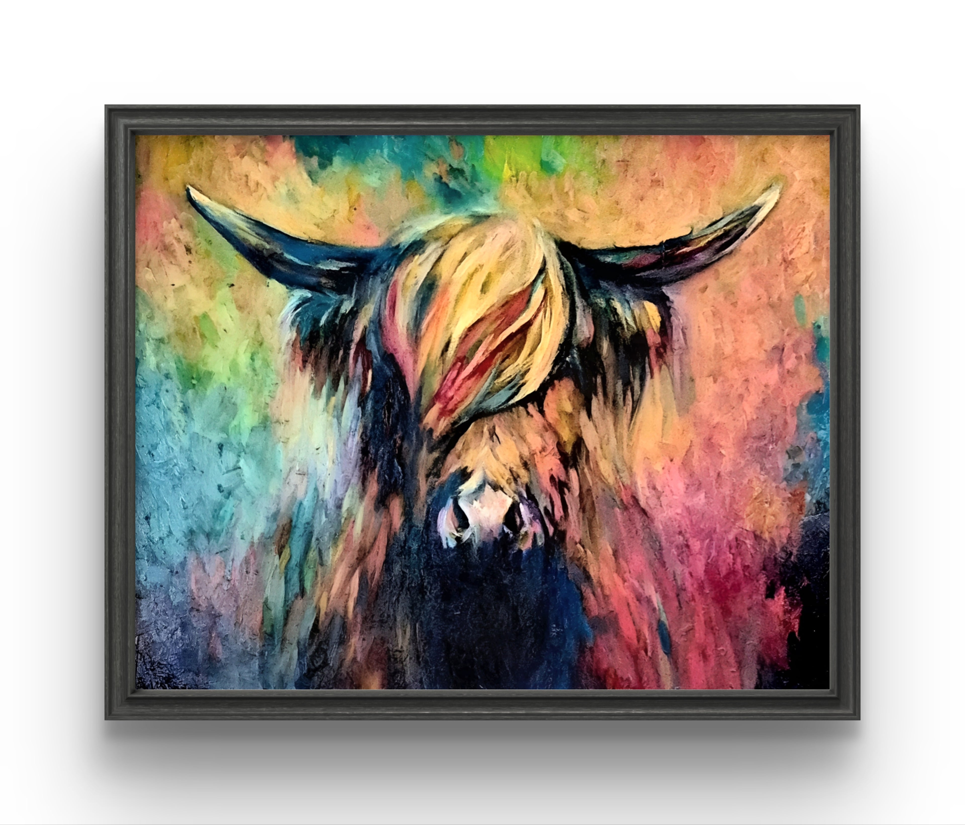 'Ballantine' Original Highland Cow Ölgemälde 40 x 30"/80 x 100 cm