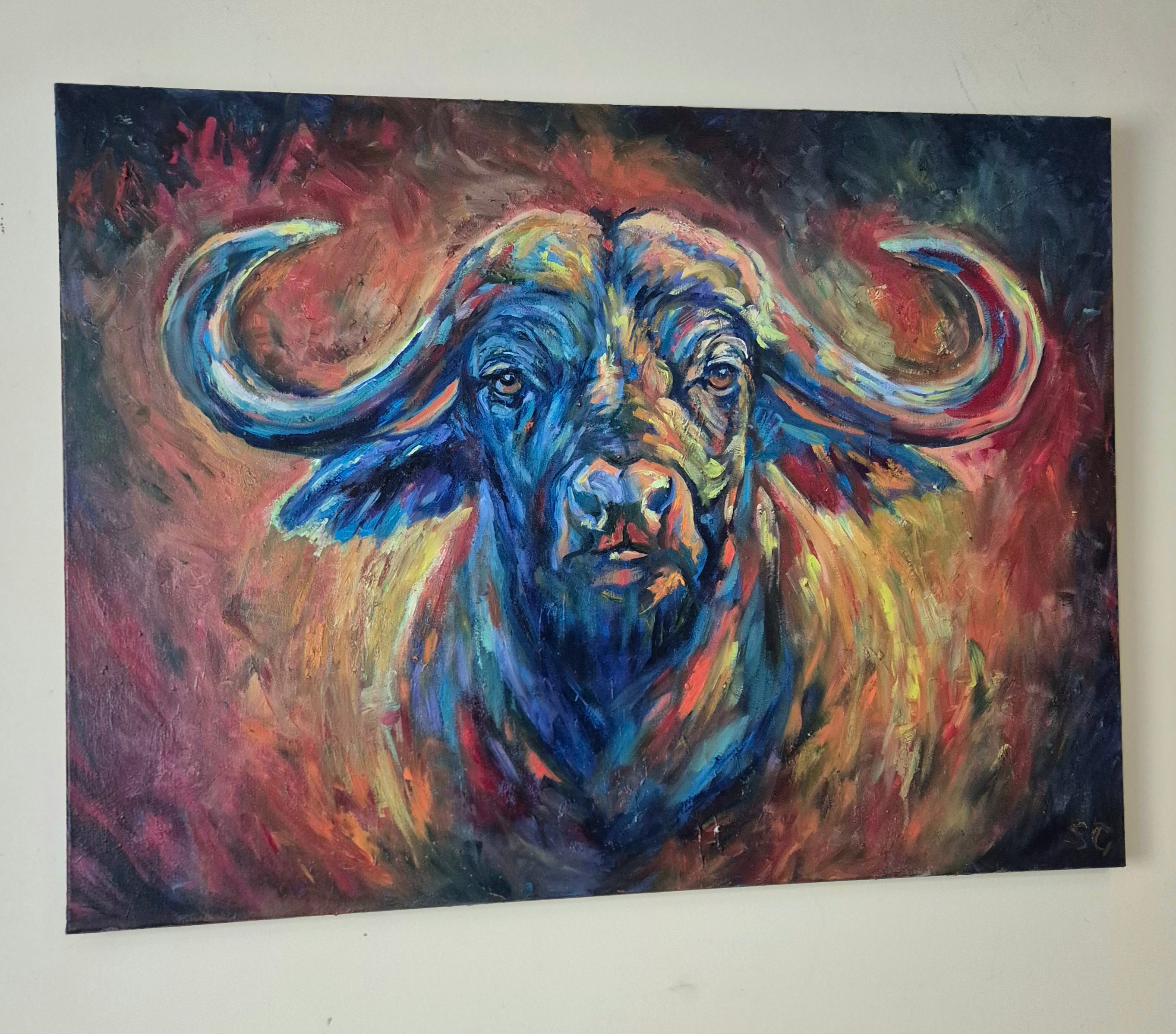 UNSHAKEABLE | Original African Buffalo Oil Painting | 40 x 30" \ 80 x 100 cm