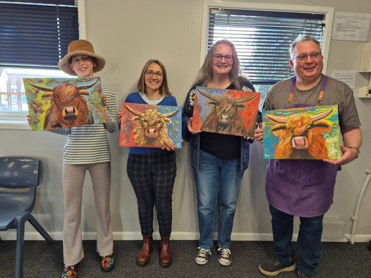 Colourful Highland Cow at Urban Clay, Aylsham, Norfolk - Mini Workshop - 10 am-12 noon Sunday October 11th 2026