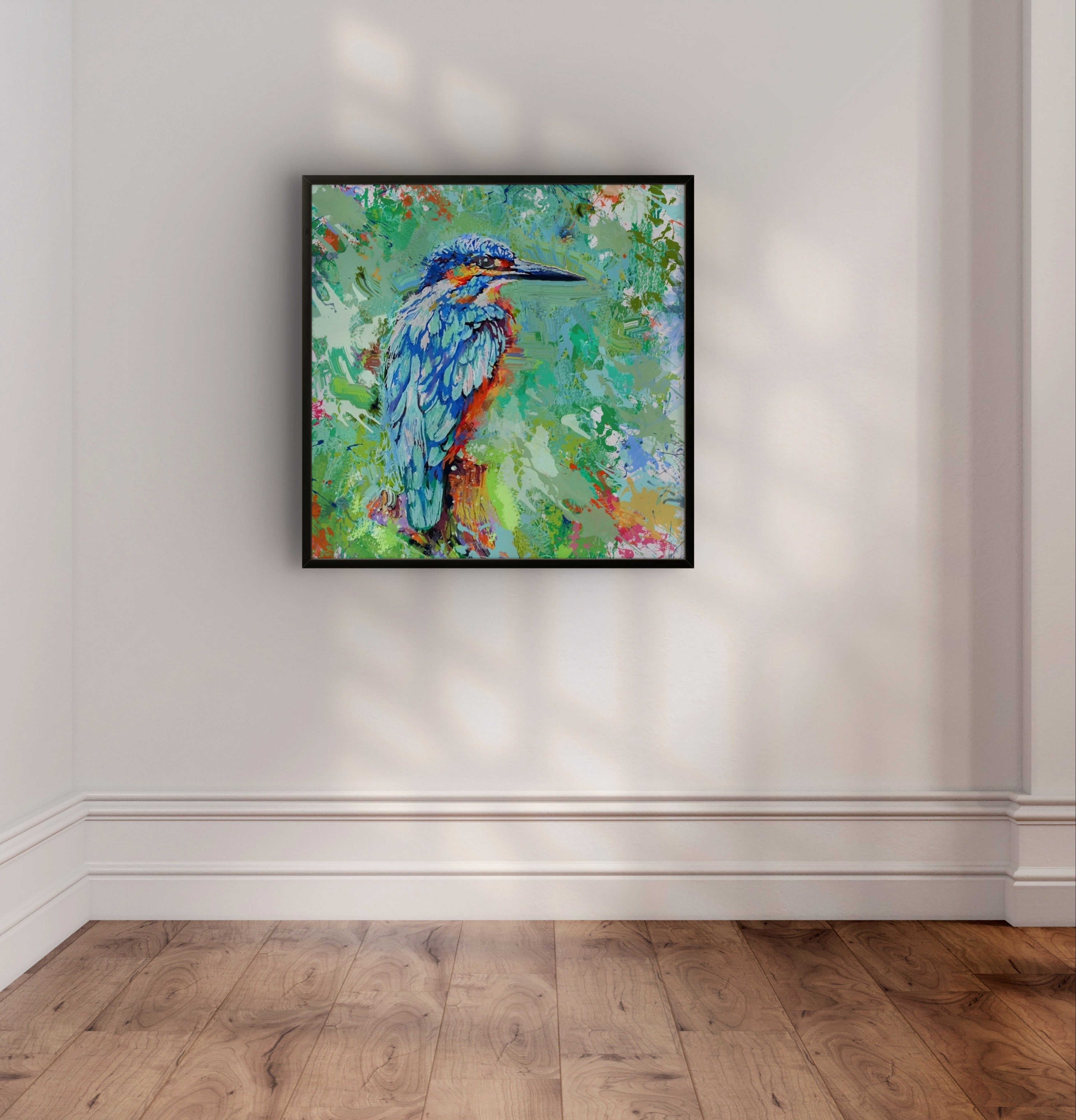 Aqua Splash Framed Canvas - Animal Art by Susan Gardner - Contemporary Expressionist - Colourful Fine Art