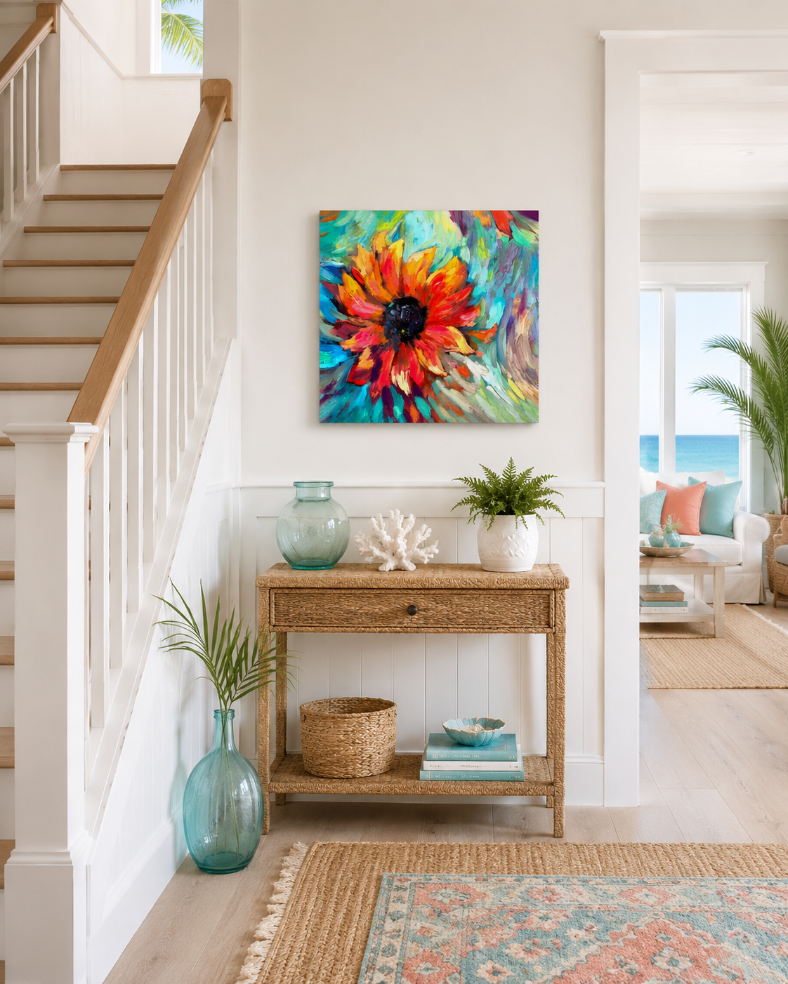 Golden Trails  - Sunflower Canvas Print
