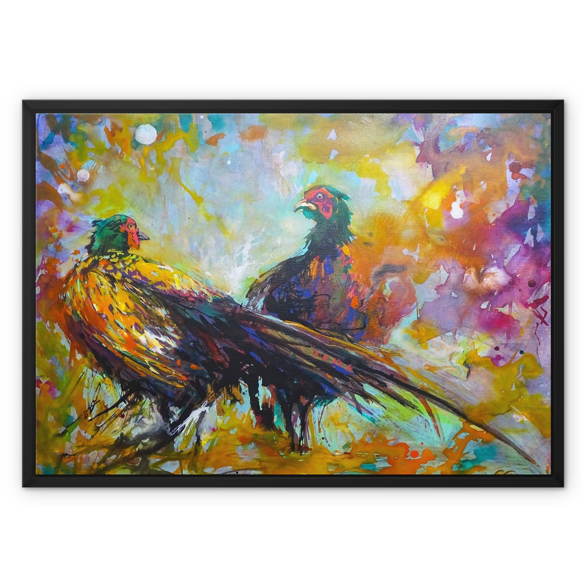 Game on - Pheasants Wall Art  Framed Canvas Print