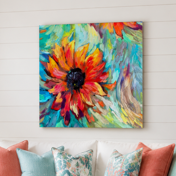 Golden Trails  - Sunflower Canvas Print