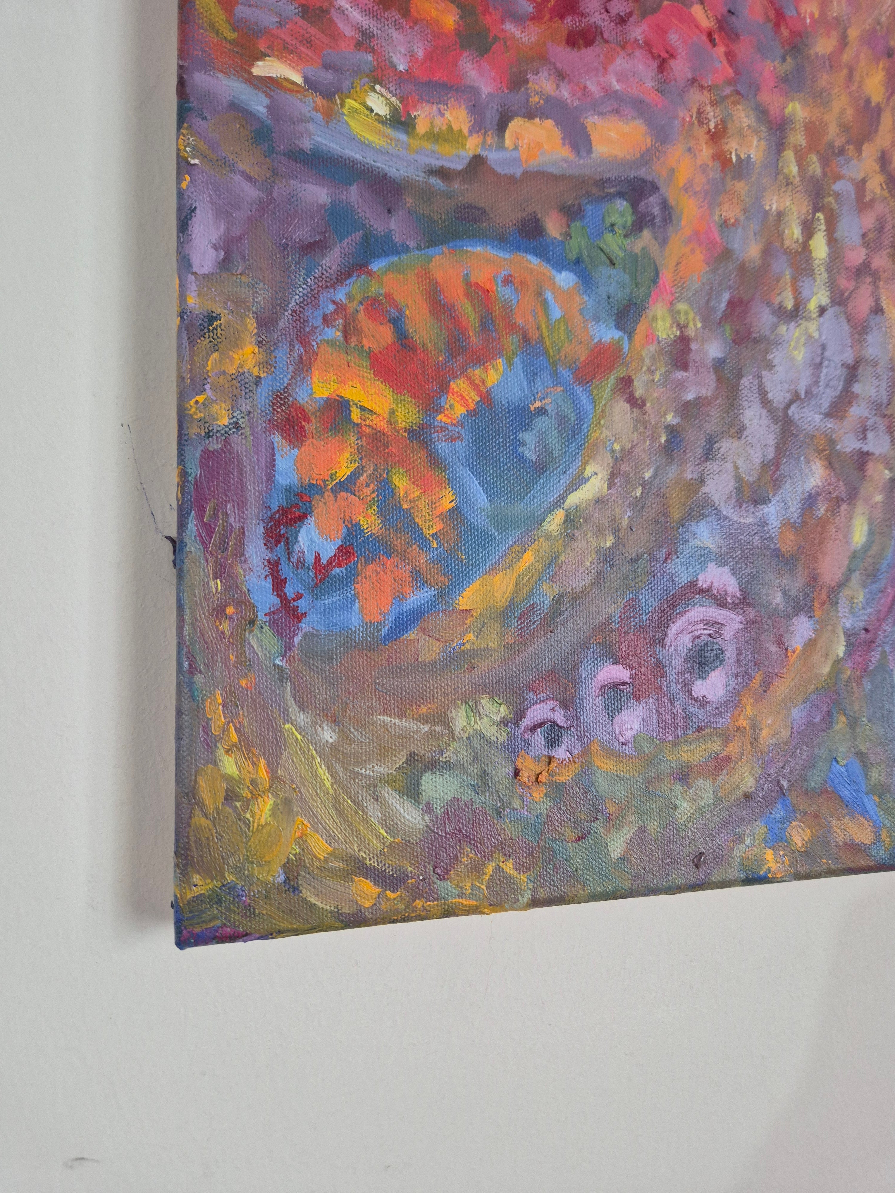 RAINBOW RIPPLE | Original Octopus Oil Painting | 24 x 24 " \ 60 x 60 cm