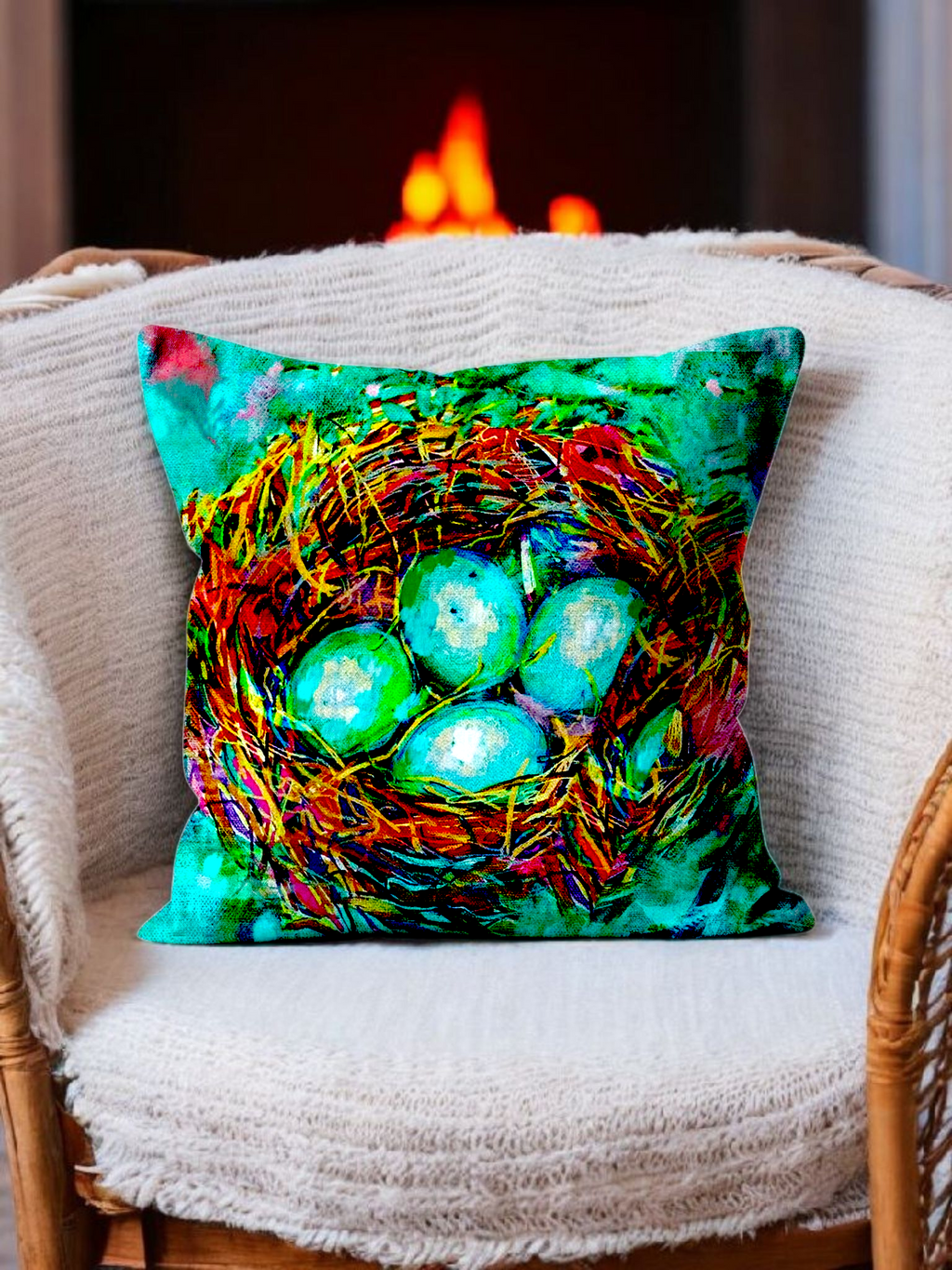 New Beginnings Cushion - Animal Art by Susan Gardner - Contemporary Expressionist - Colourful Fine Art