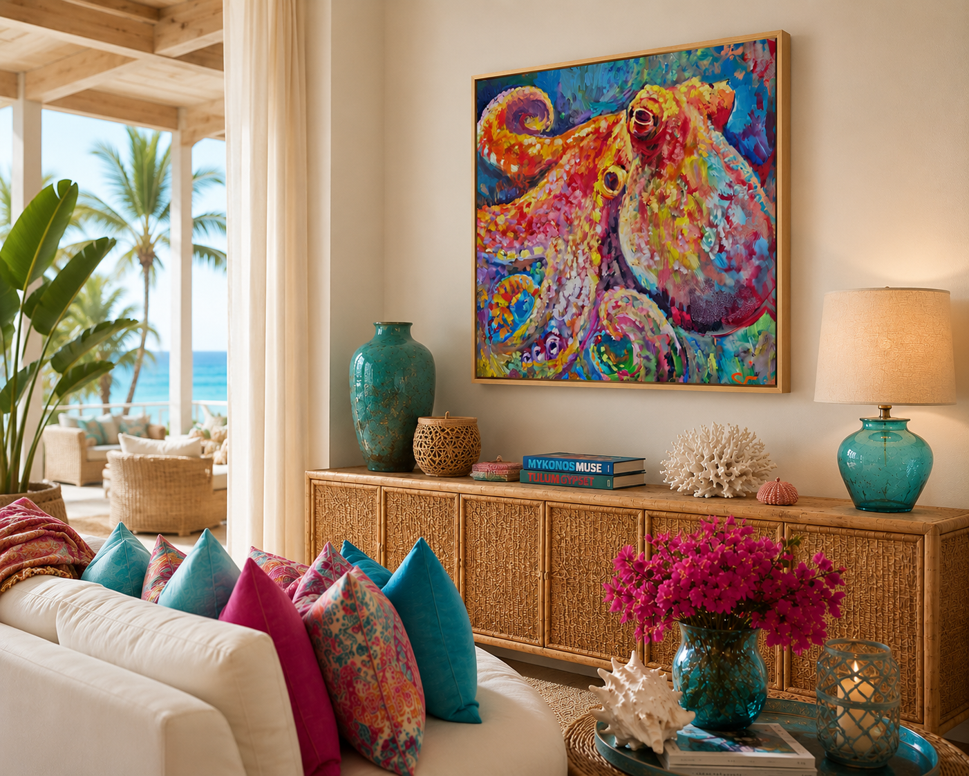 Rainbow Ripple - Octopus Gallery Scale Canvas Print