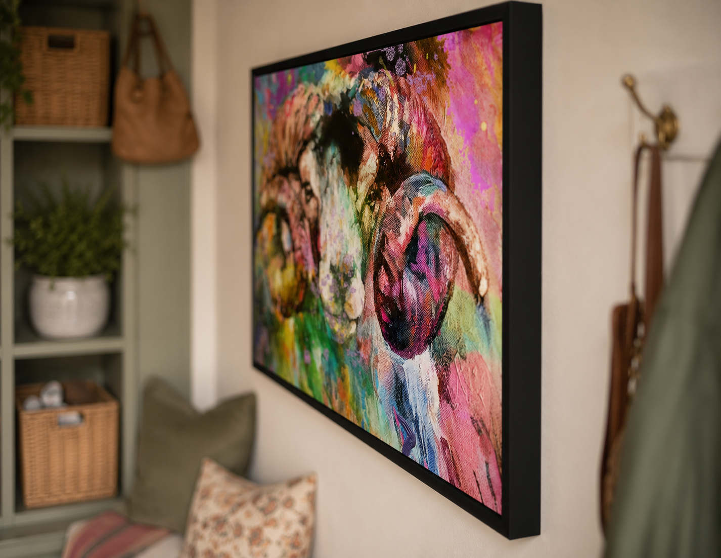 Amos - Sheep Wall Art Framed Canvas Print