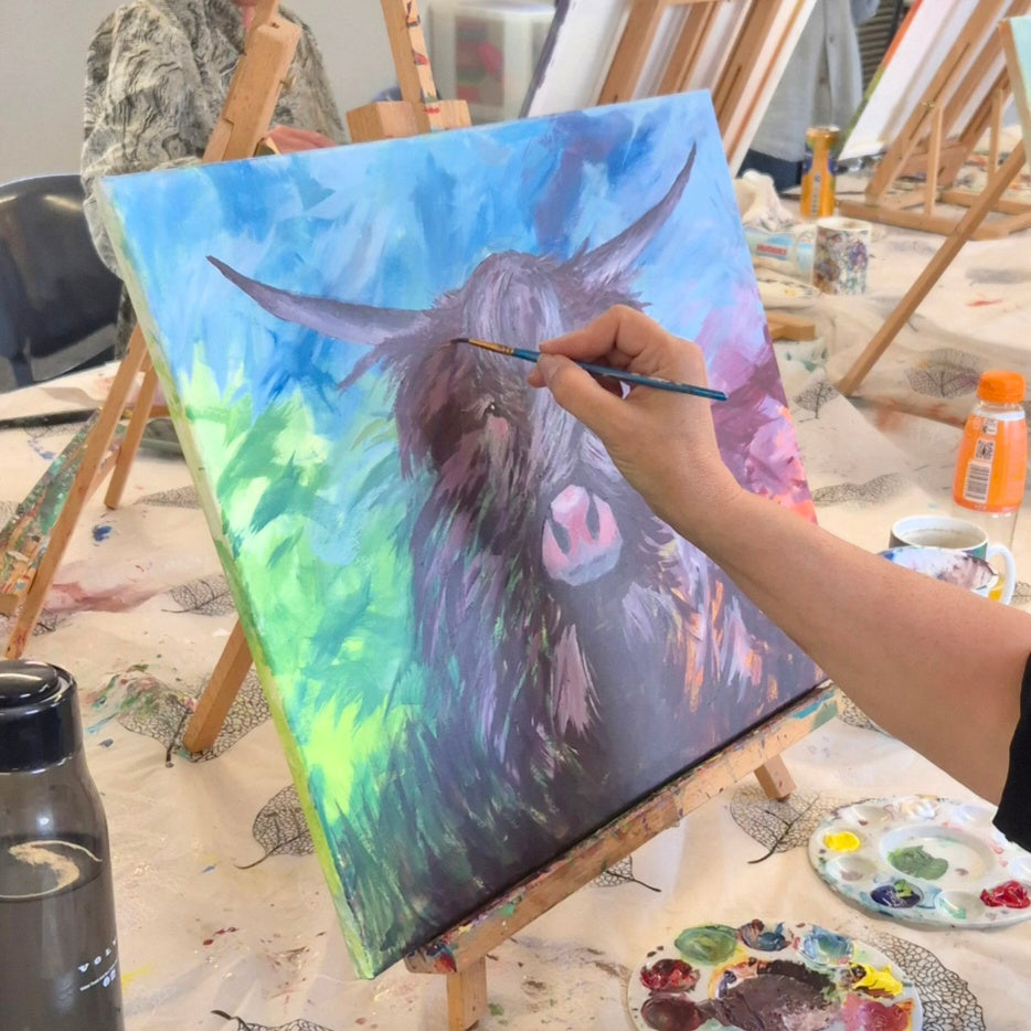 Colourful Highland Cow - Mini Workshop - 10am-12noon Saturday October 3rd