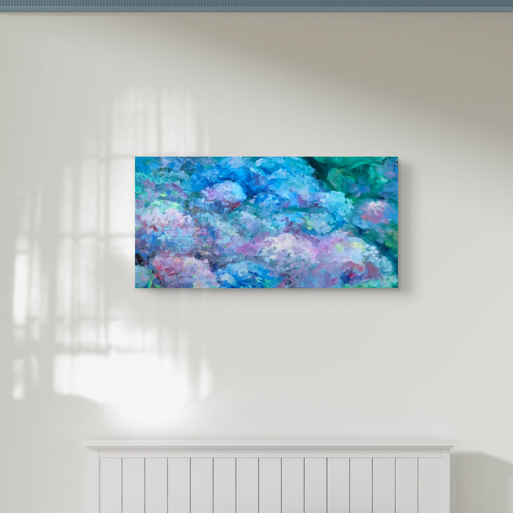 Hydrangea Heaven - 80 x 50 cm/30 x 20 " - Animal Art by Susan Gardner - Contemporary Expressionist - Colourful Fine Art