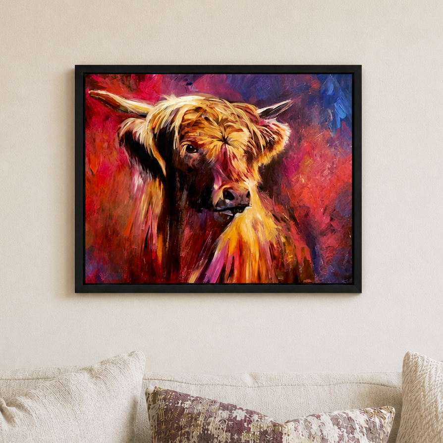 Balmacara- Highland Bull Wall Art Framed Canvas Print