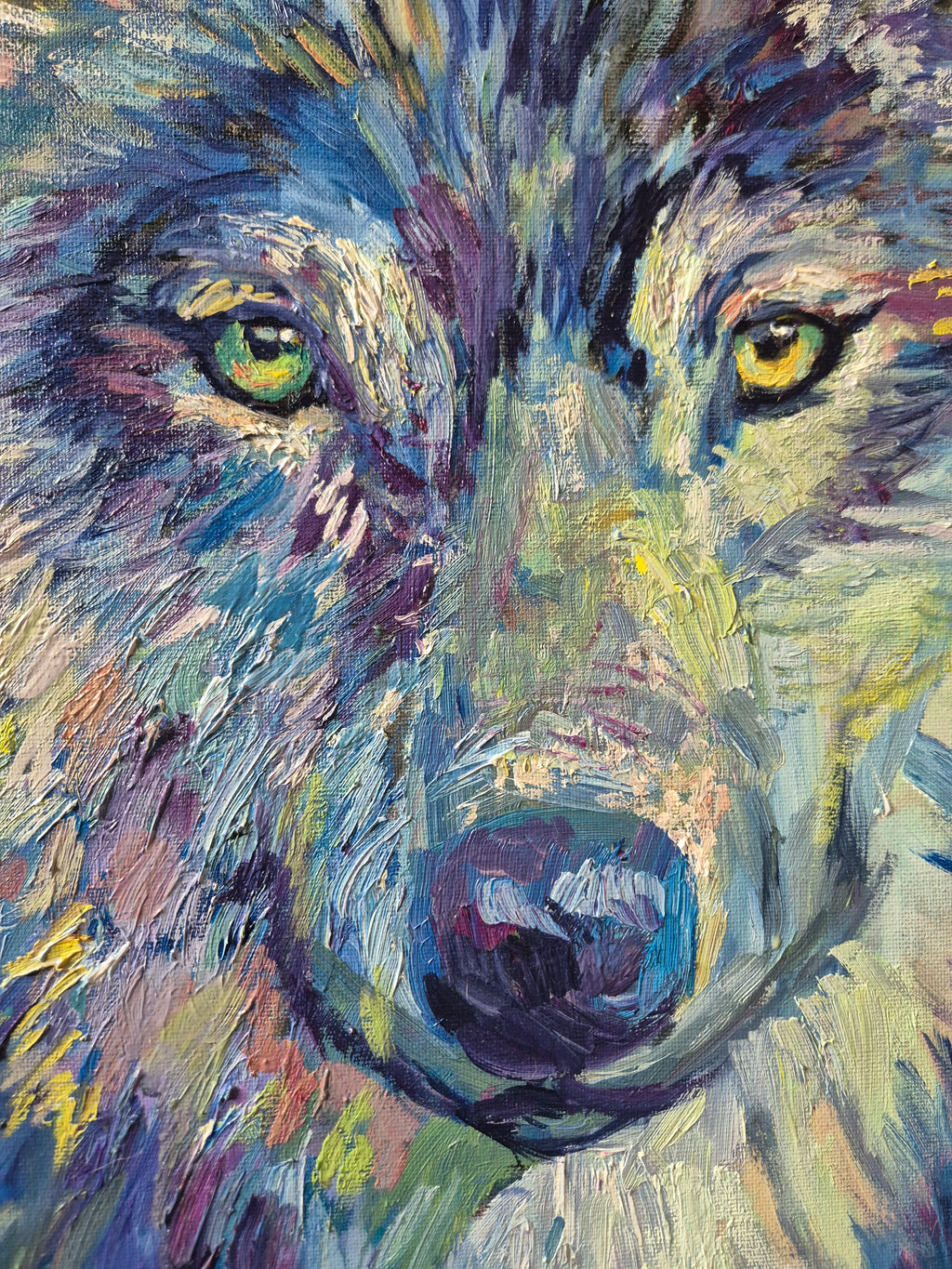 SIGNAL WOLF Original Oil Painting 24 x 36"\60 x 90 cm
