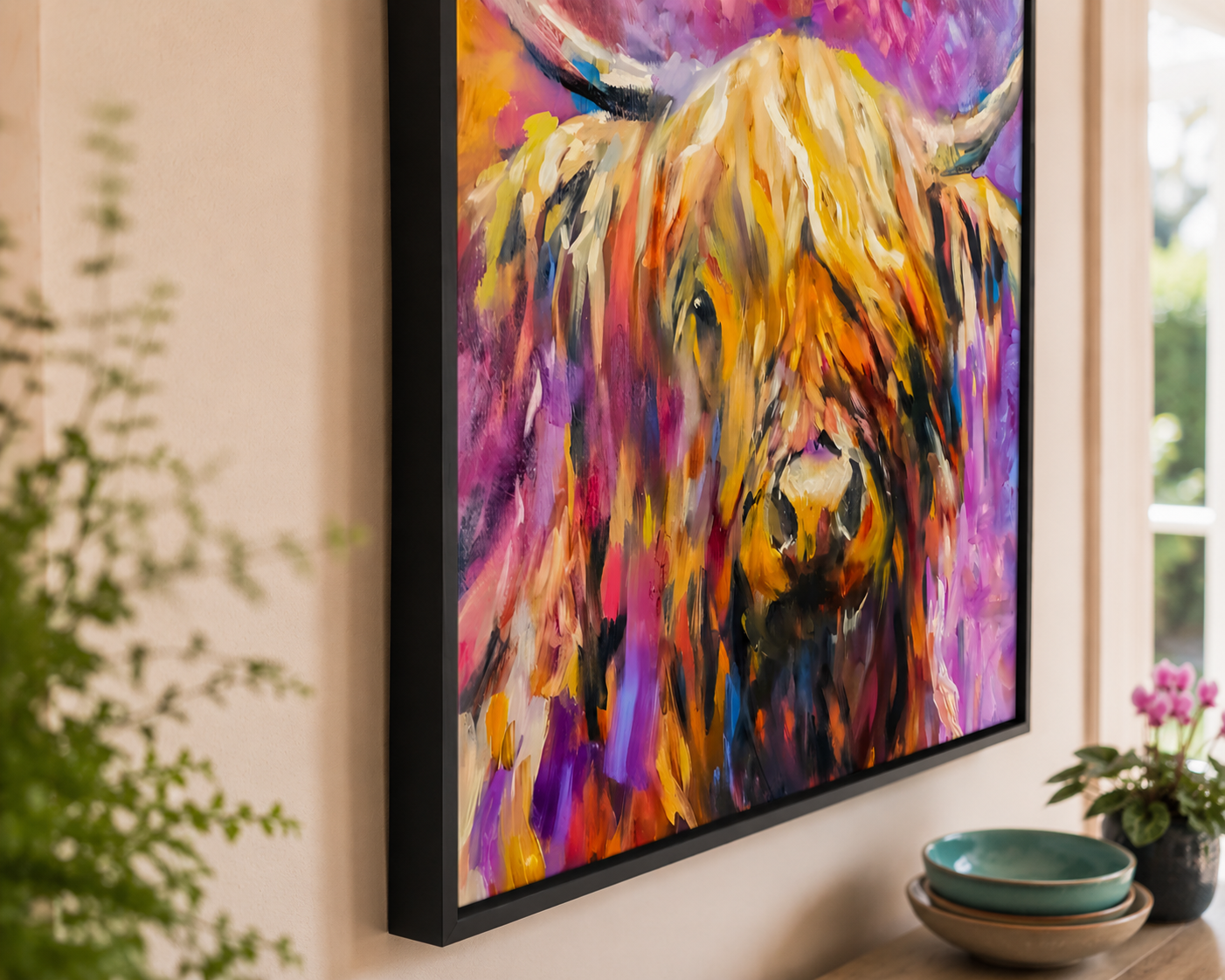 Glenshee - Highland Cow Wall Art Framed Canvas Print
