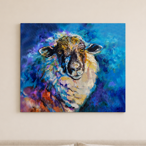 Abigail: sheep canvas print.