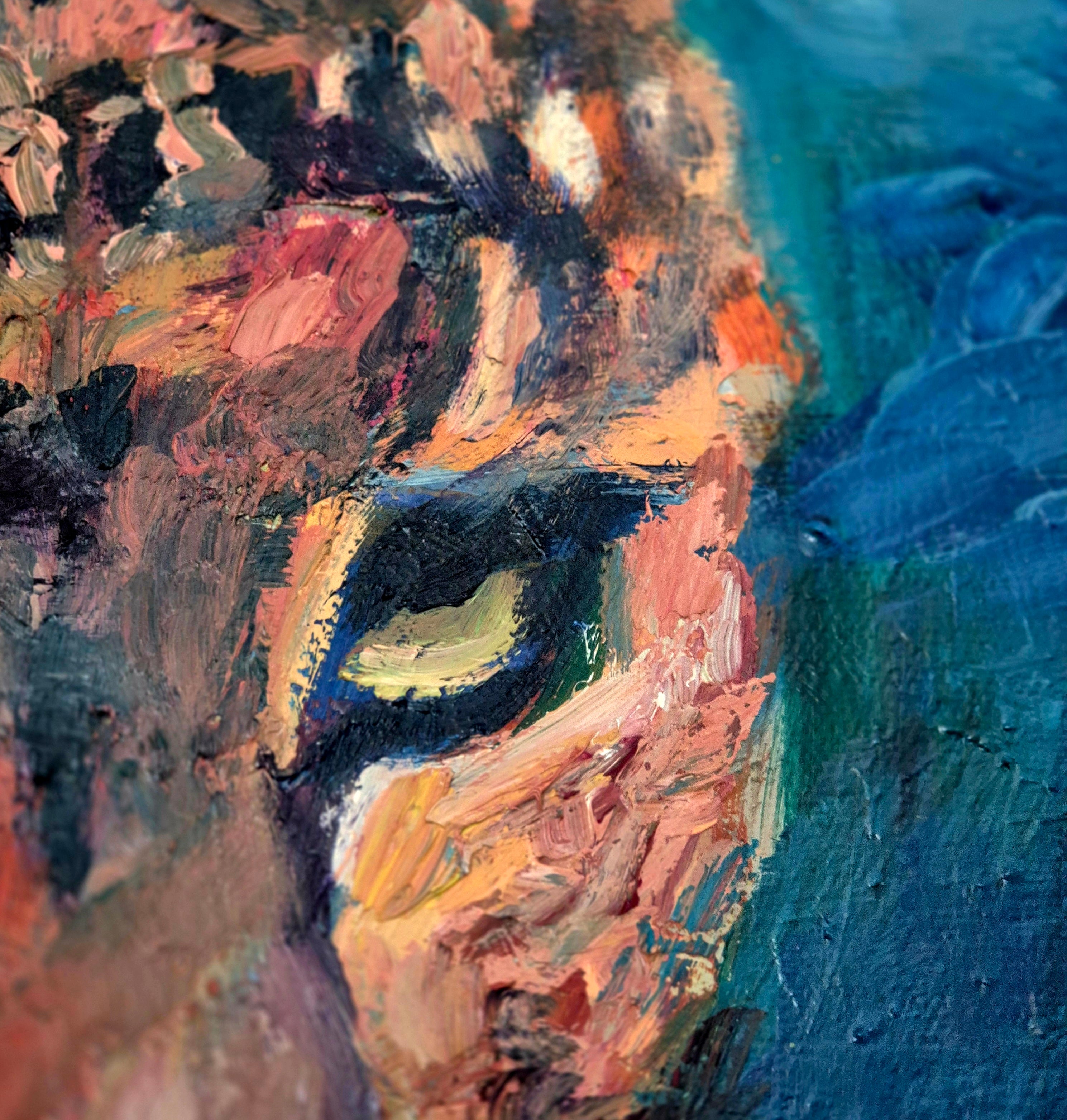 BEJEWELLED Original Leopard Oil Painting 40 x 30"/80 x 100 cm