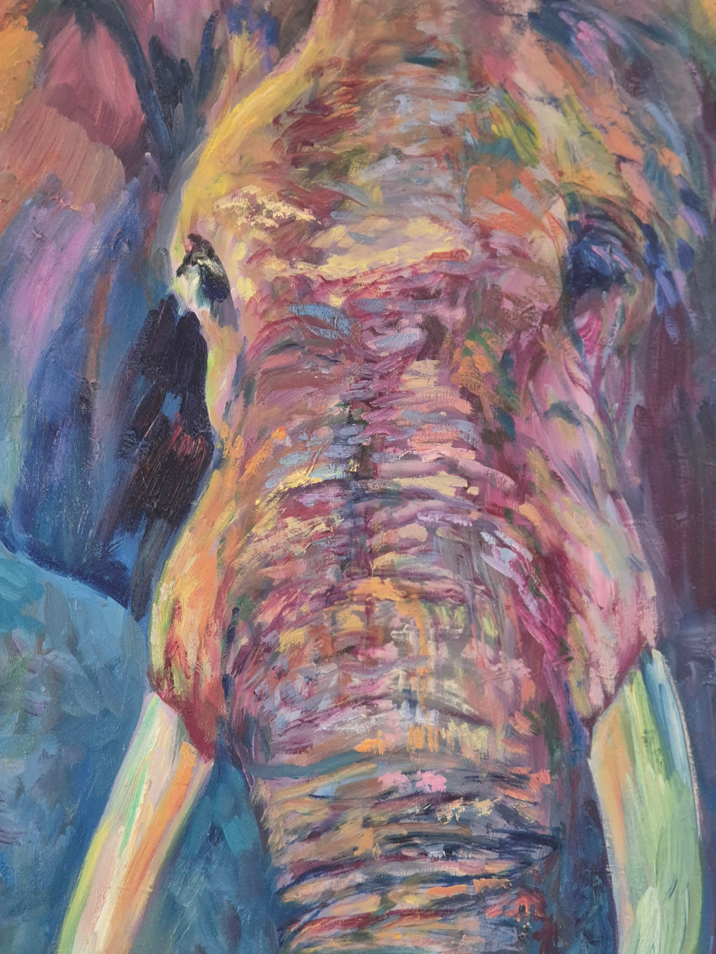 Ölgemälde „Wise Eyes“ (Elefant) 40 x 30"/80 x 100 cm