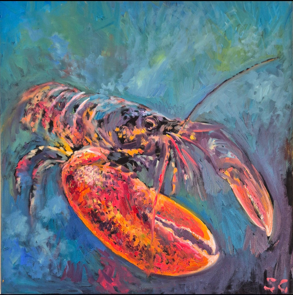 THE GRAND HOMARD | Original Lobster Oil Painting | 24 x 24 " \ 60 x 60 cm