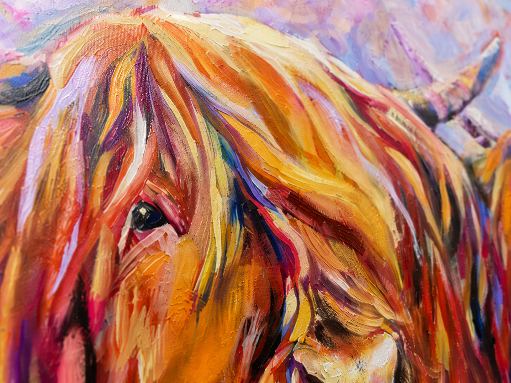 Fiddich and Spey Highland Cow Framed Canvas