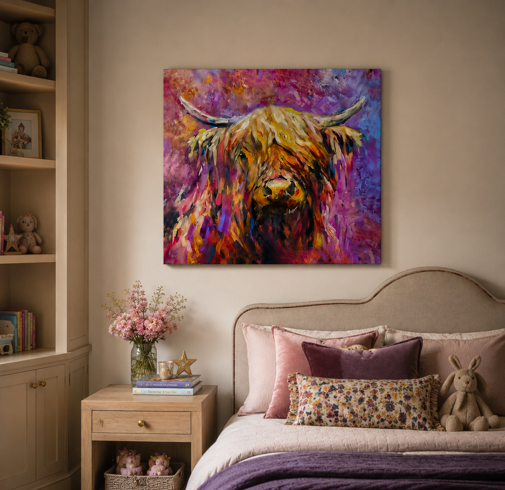Glenshee -  Highland Cow Wall Art Canvas Print