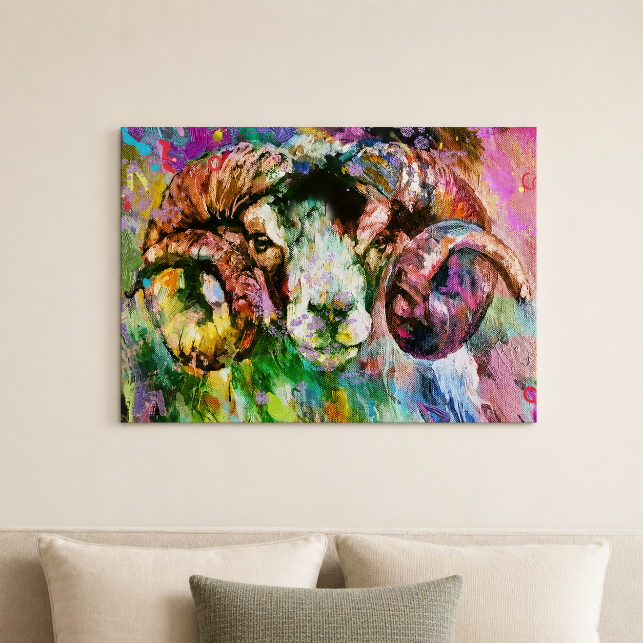 Amos - Sheep Wall Art Canvas Print
