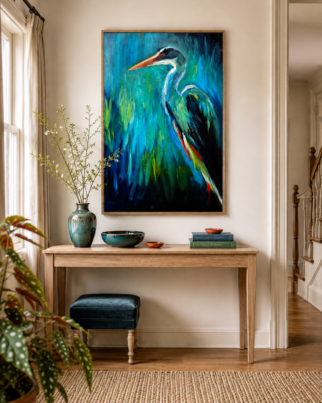 Marshlight  - Heron - Gallery Scale Canvas Art Print