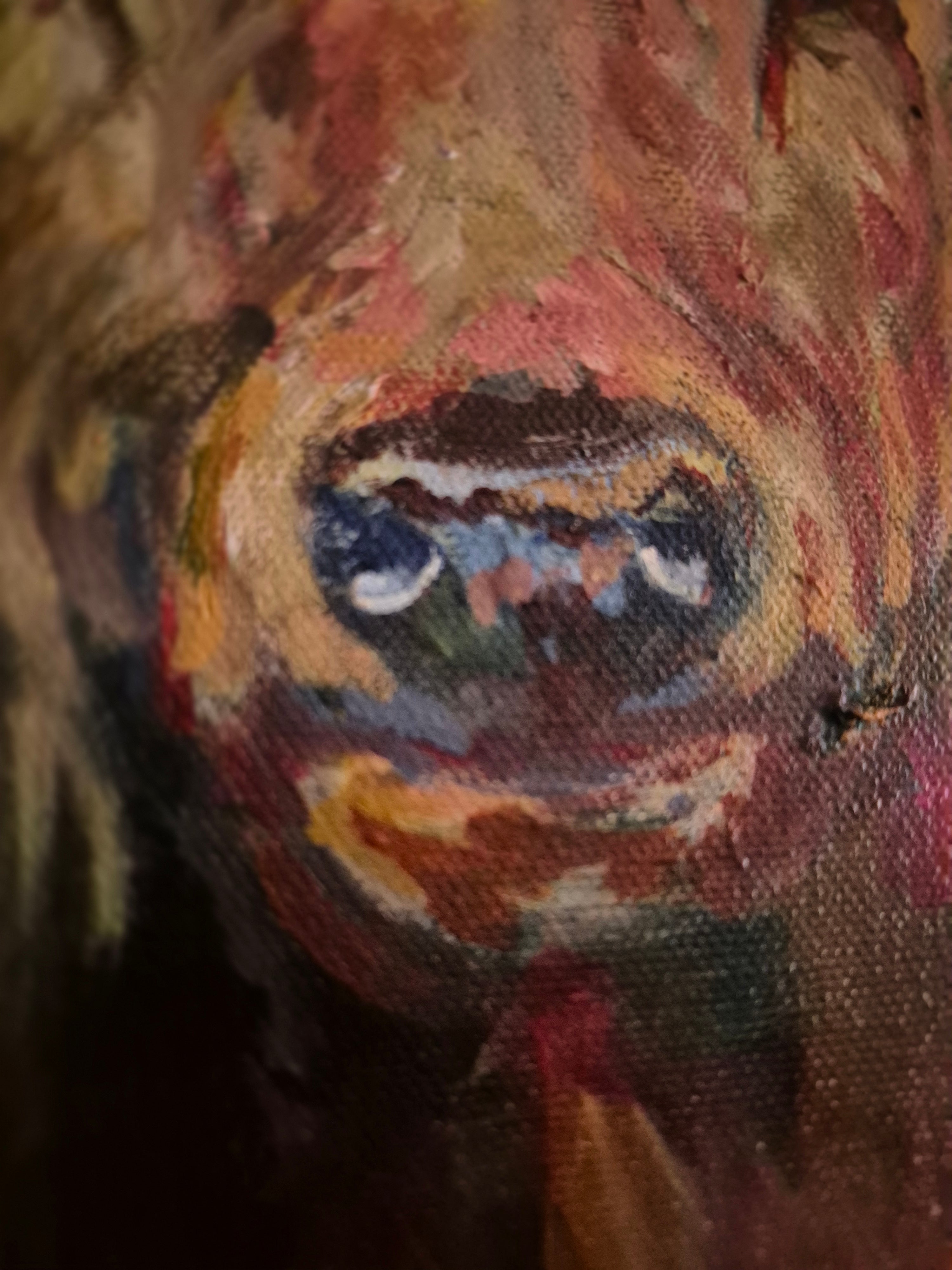 ASHLEY | Original Red Deer Oil Painting | 20 x 20 " \ 50 x 50 cm