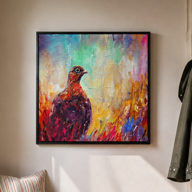 Bold as Brass - Grouse Wall Art Framed Canvas Print