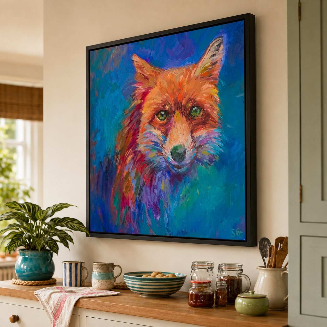 Dämmerungsfuchs Gerahmte Leinwand