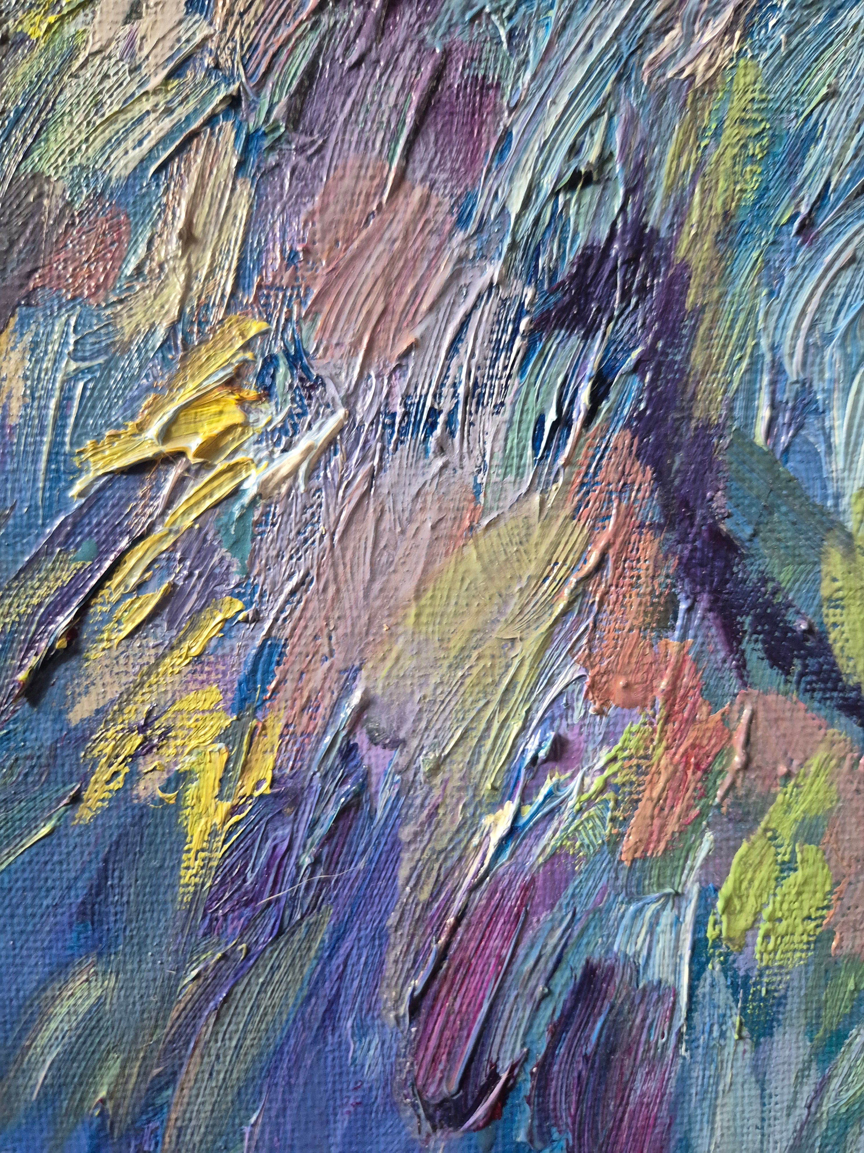 SIGNAL WOLF Original  Oil Painting 60 x 90 cm