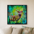 Move Along - Framed Wall Art Canvas Deer Print