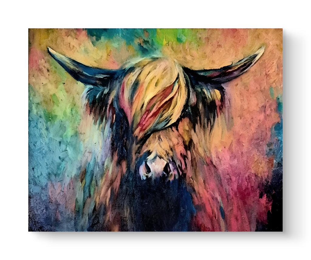 'Ballantine' Original Highland Cow Ölgemälde 40 x 30"/80 x 100 cm
