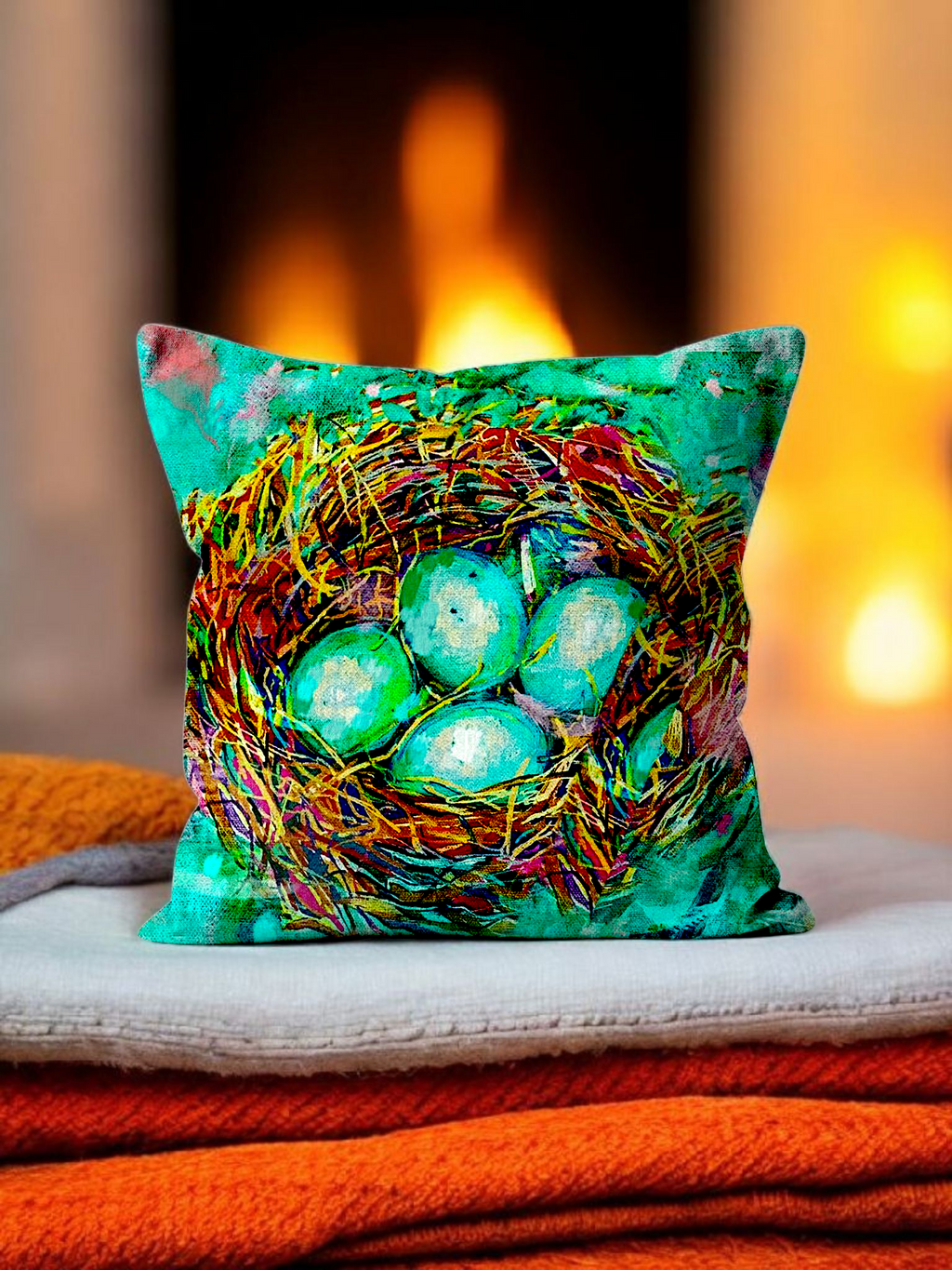 New Beginnings Cushion - Animal Art by Susan Gardner - Contemporary Expressionist - Colourful Fine Art