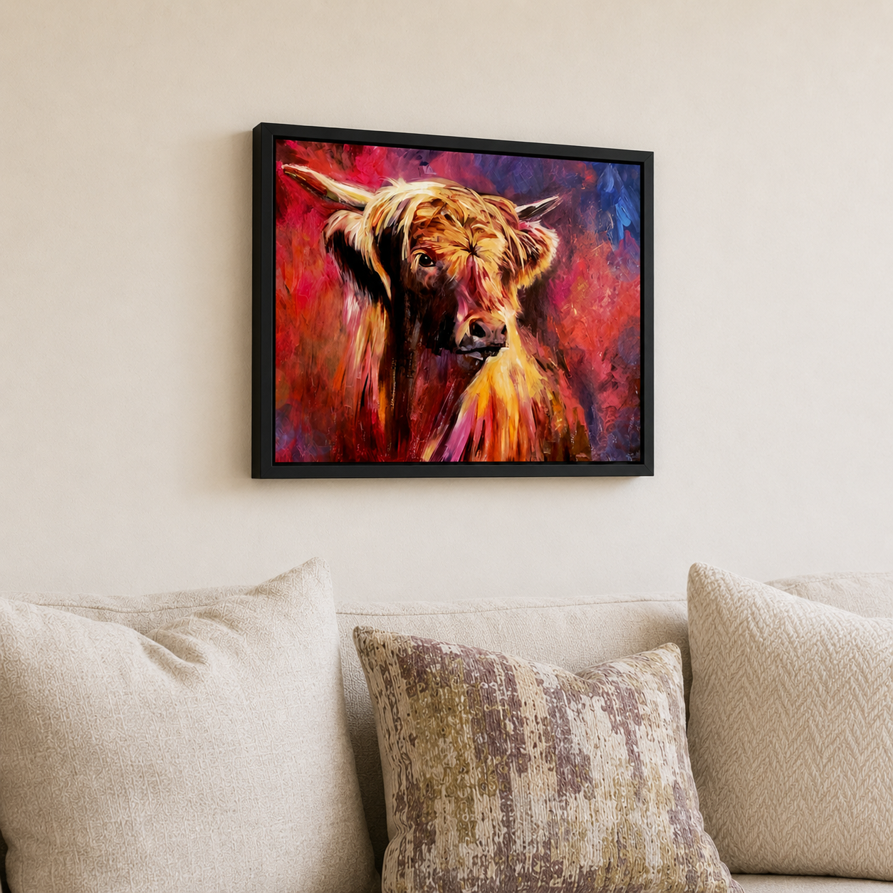Balmacara- Highland Bull Wall Art Framed Canvas Print