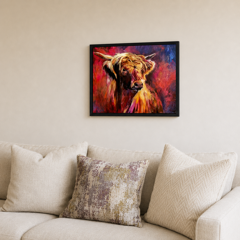 Balmacara- Highland Bull Wall Art Framed Canvas Print