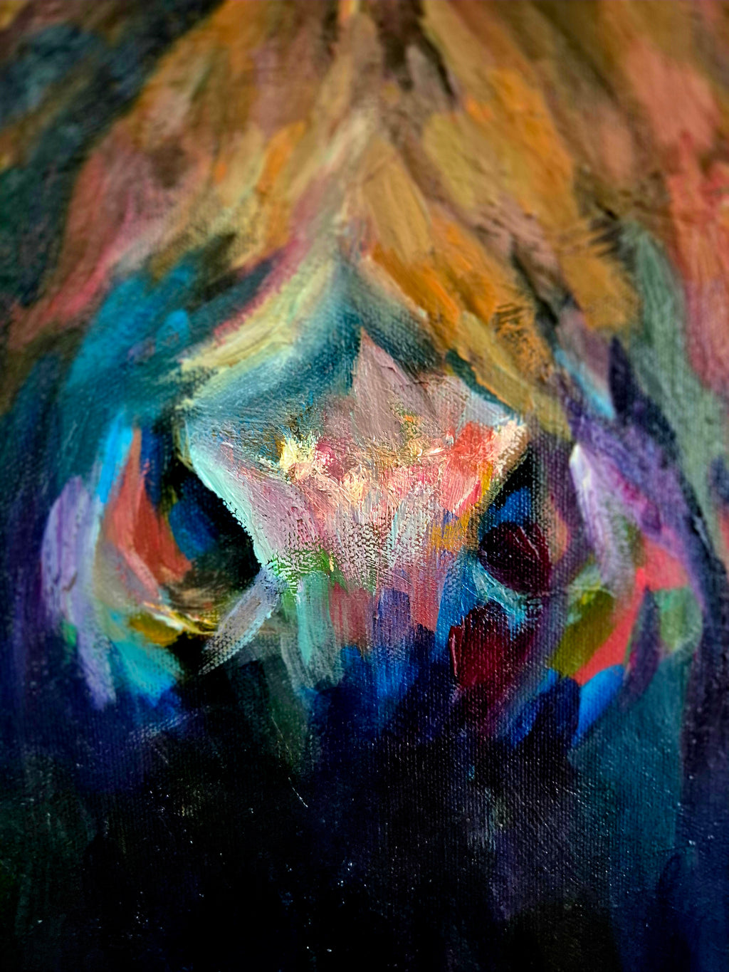 'Ballantine' Cuadro al óleo original de vaca Highland 40 x 30"/80 x 100 cm