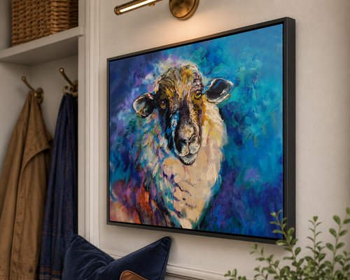 Abigail Sheep Framed Canvas Print