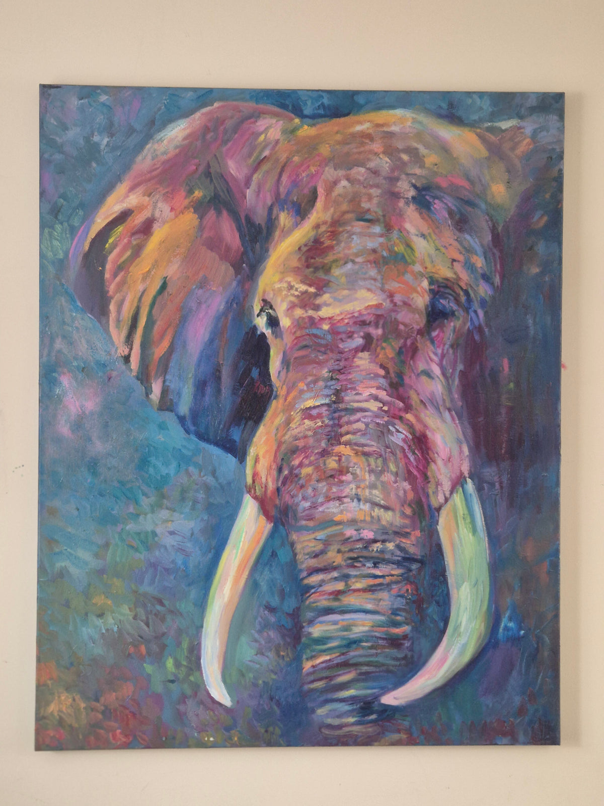 SAFARI, original elephant oil painting, by Susan Gardner View 11.