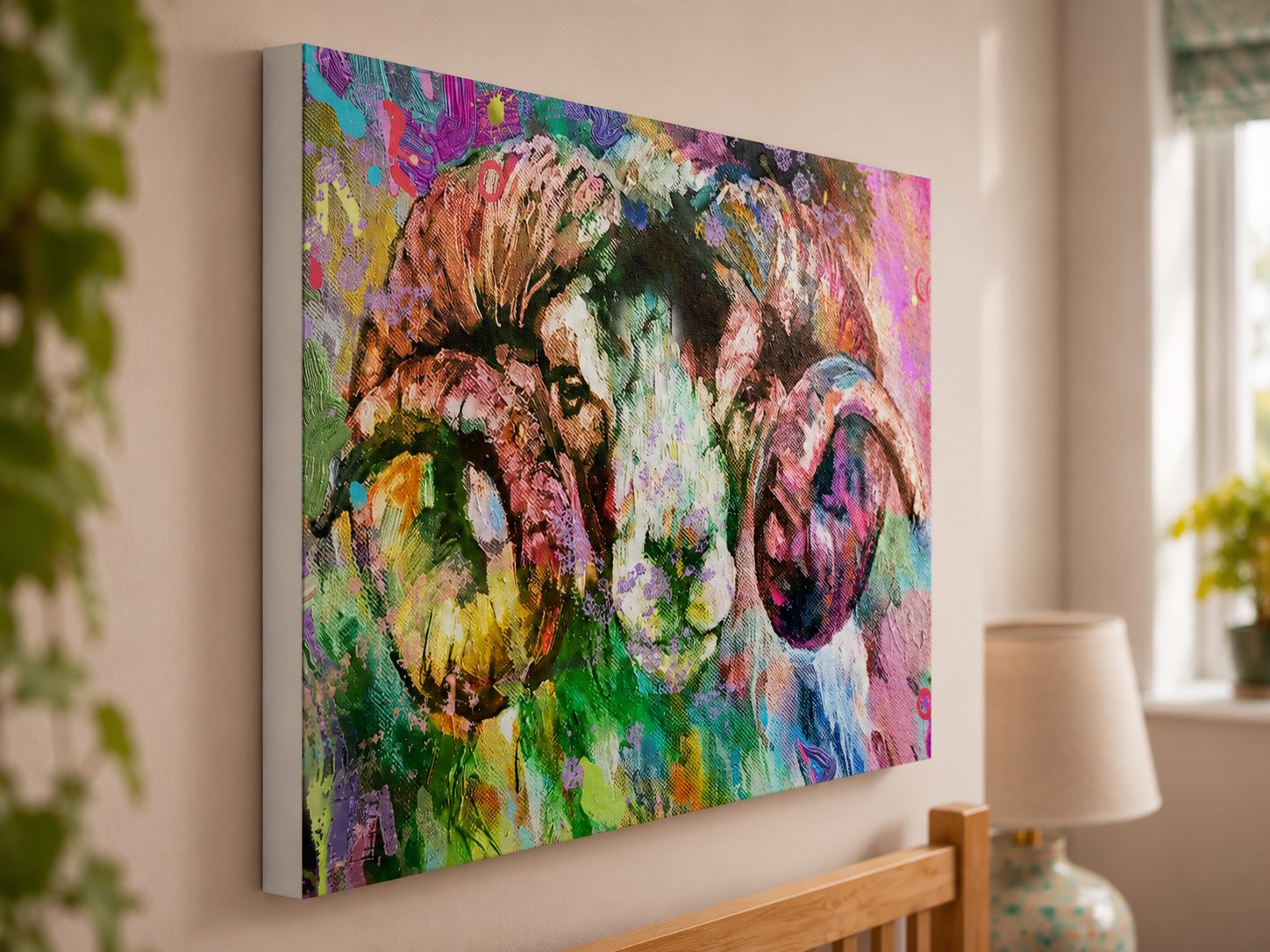 Amos - Sheep Wall Art Canvas Print