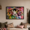 Amos - Sheep Wall Art Framed Canvas Print