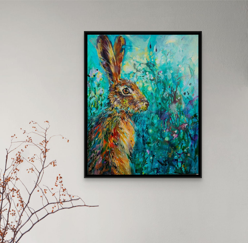 Sold* Ready to Run - Original Acrylic Painting - 50 x 40 cm / 16 x 20 " - Animal Art by Susan Gardner - Contemporary Expressionist - Colourful Fine Art