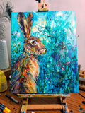 Sold* Ready to Run - Original Acrylic Painting - 50 x 40 cm / 16 x 20 " - Animal Art by Susan Gardner - Contemporary Expressionist - Colourful Fine Art