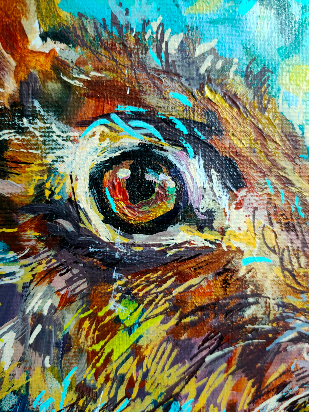 Sold* Ready to Run - Original Acrylic Painting - 50 x 40 cm / 16 x 20 " - Animal Art by Susan Gardner - Contemporary Expressionist - Colourful Fine Art