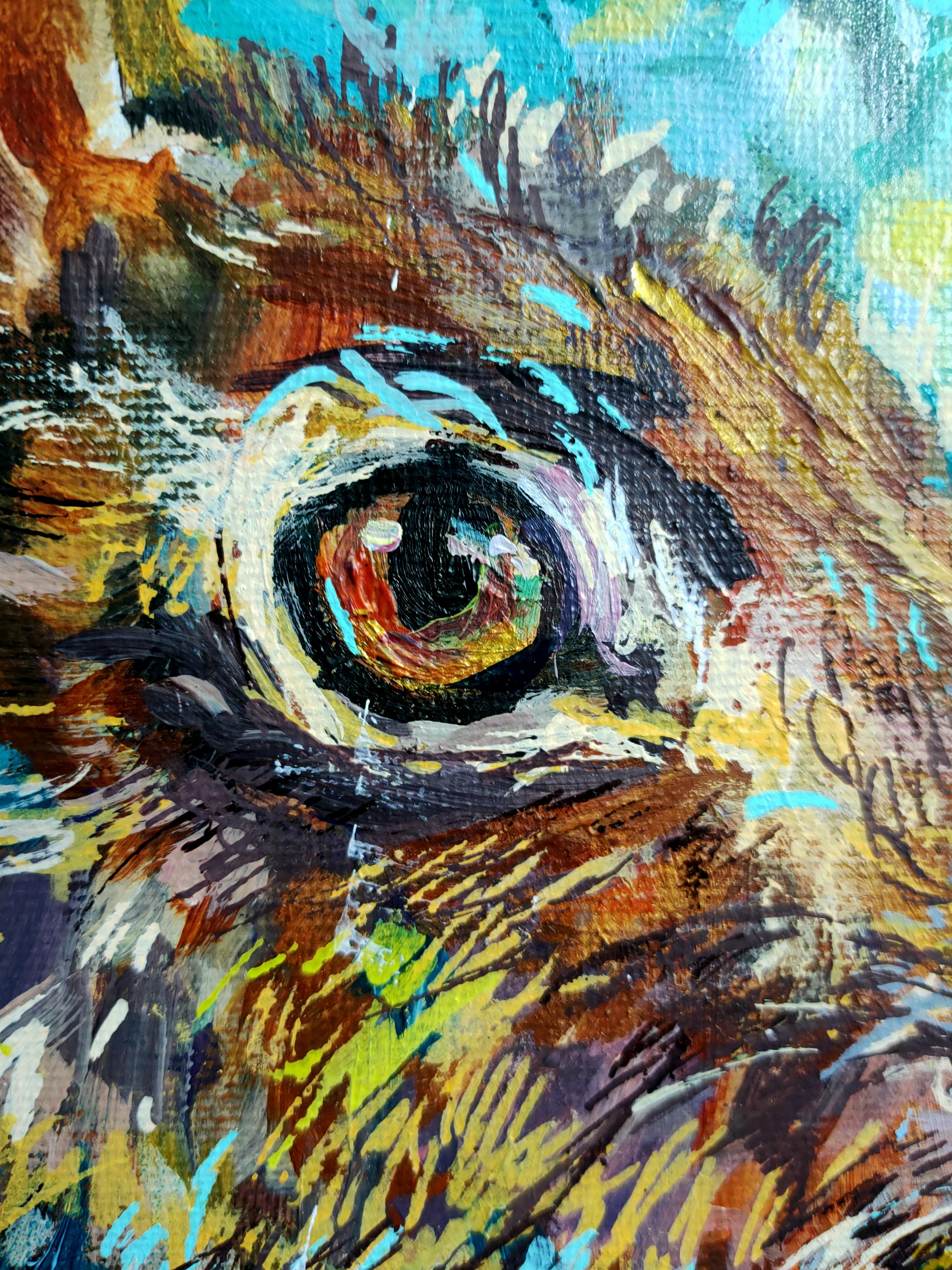 Sold* Ready to Run - Original Acrylic Painting - 50 x 40 cm / 16 x 20 " - Animal Art by Susan Gardner - Contemporary Expressionist - Colourful Fine Art