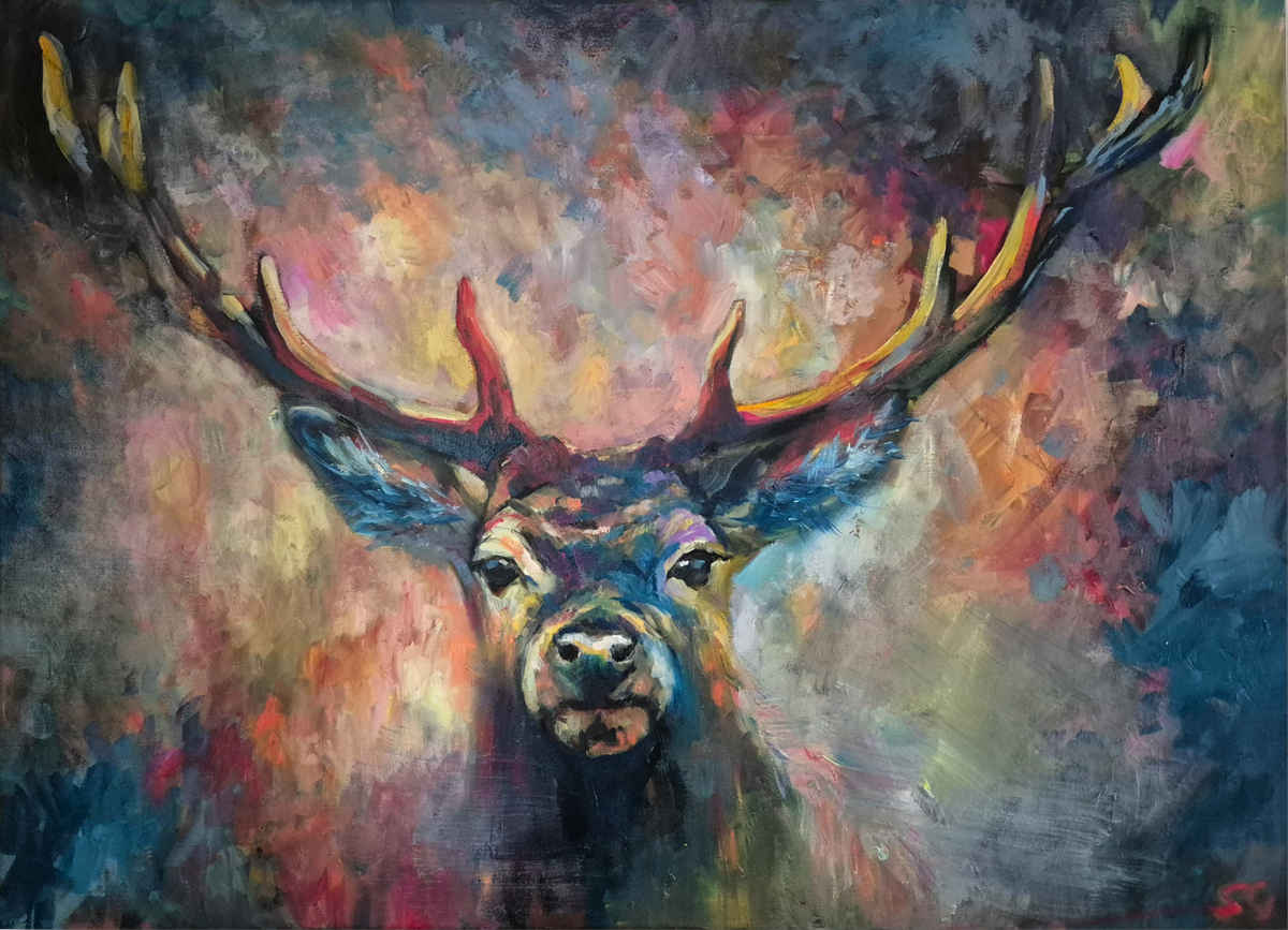 WILD GRACE |  Stag Oil Painting | 24 x 30"\60 x 80 cm